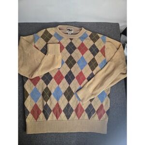 Nick Danger Argyle‎ Sweater Diamond Pattern XXL Long Sleeve Pullover Heavy Af